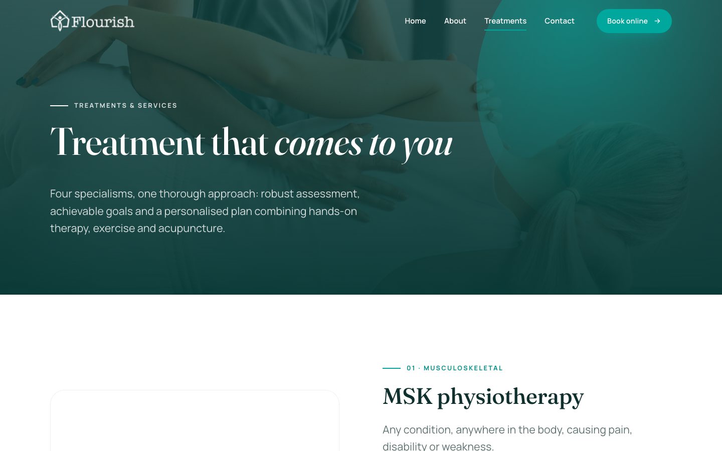 Treatments page